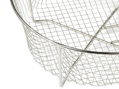 10.5-Inch Nickel-Plated Fry Basket with Folding Handle