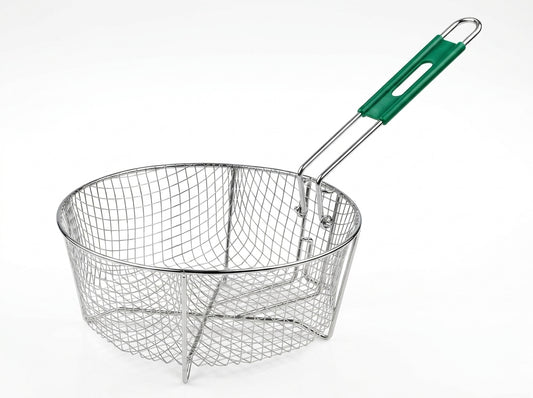 10.5-Inch Nickel-Plated Fry Basket with Folding Handle