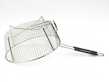 10.5-Inch Nickel-Plated Fry Basket with Folding Handle