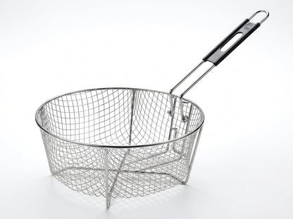 10.5-Inch Nickel-Plated Fry Basket with Folding Handle