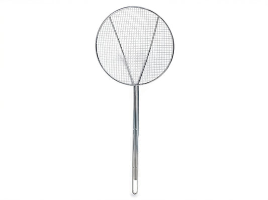 12-Inch Stainless Steel Round Coarse Mesh Skimmer with Long Handle