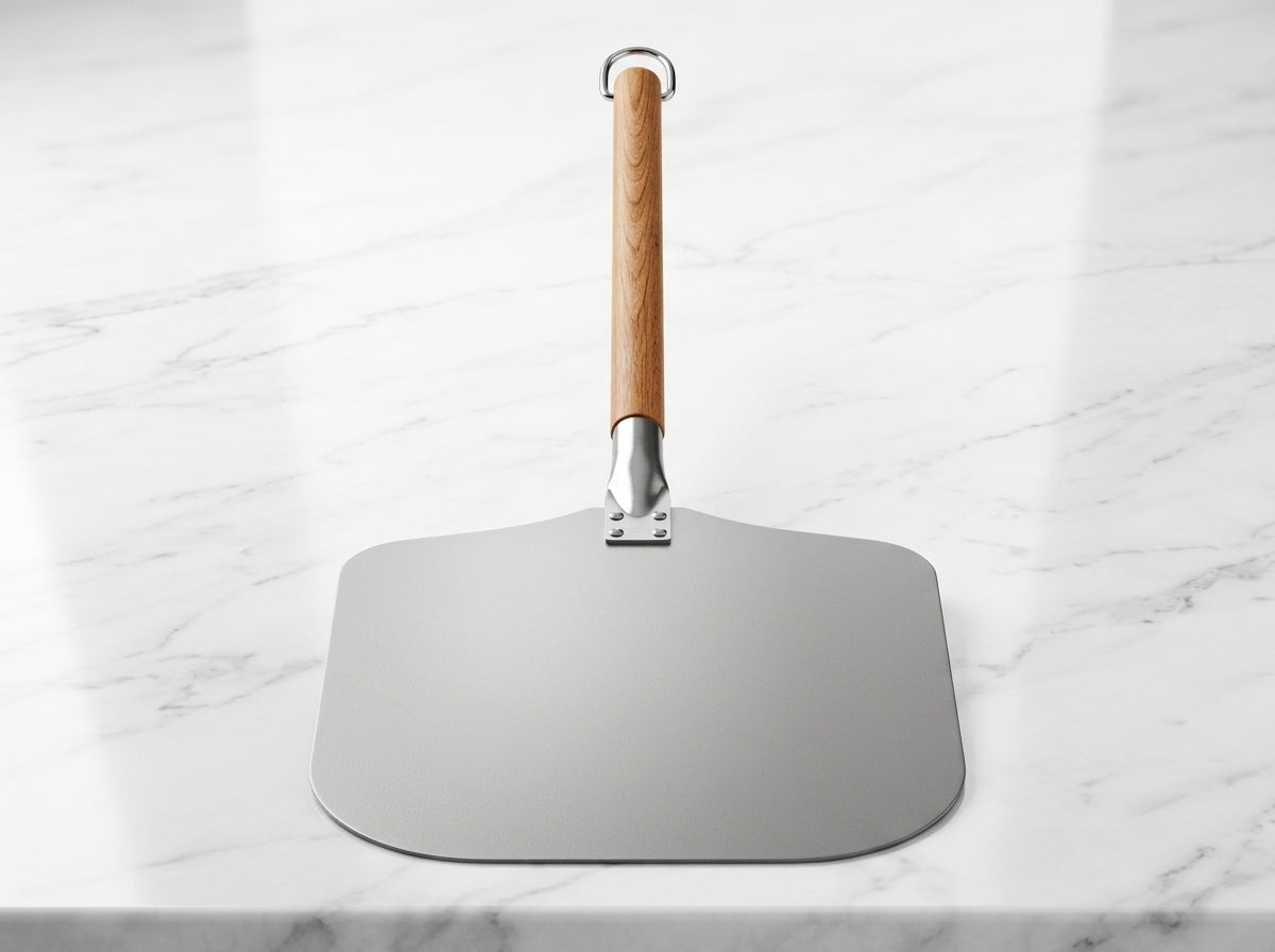 14 x 16-Inch Aluminum Pizza Peel with Wooden Handle – 54-Inch