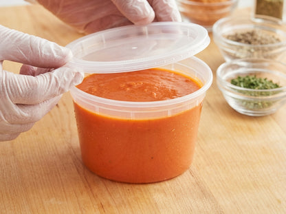 16 oz Heavy-Duty Translucent Plastic Deli Containers with Lids – 140/Case