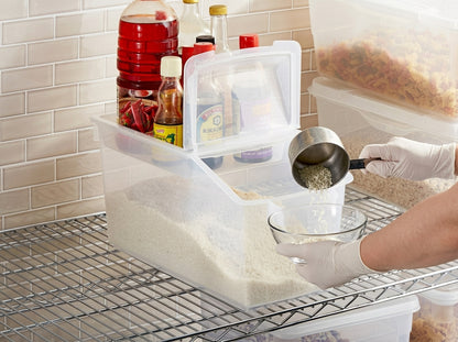 3.6-Gallon Translucent Food Storage Container with Lid – 18.875-Inch