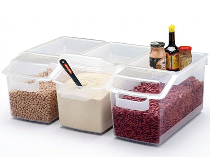 3.6-Gallon Translucent Food Storage Container with Lid – 18.875-Inch