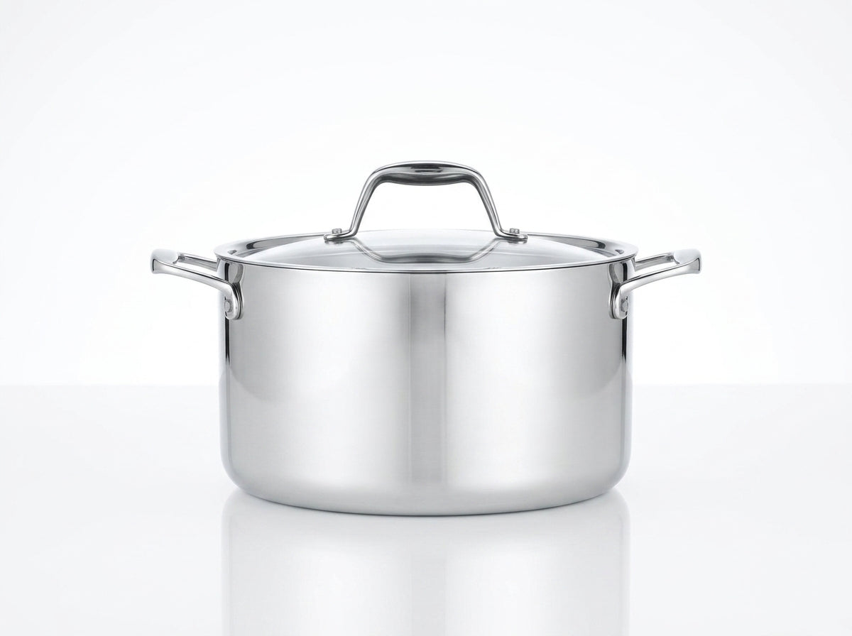 6-Quart Tri-Ply Stainless Steel Covered Sauce Pot with Lid