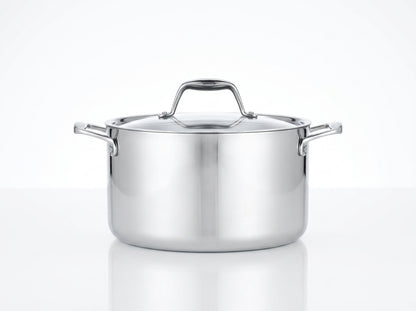 6-Quart Tri-Ply Stainless Steel Covered Sauce Pot with Lid