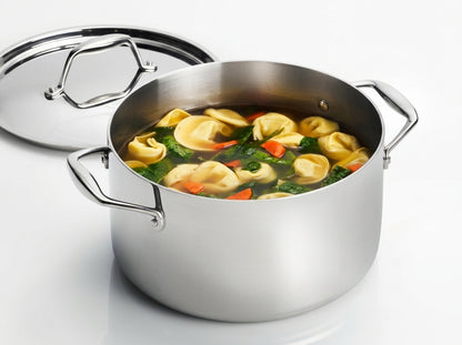 6-Quart Tri-Ply Stainless Steel Covered Sauce Pot with Lid
