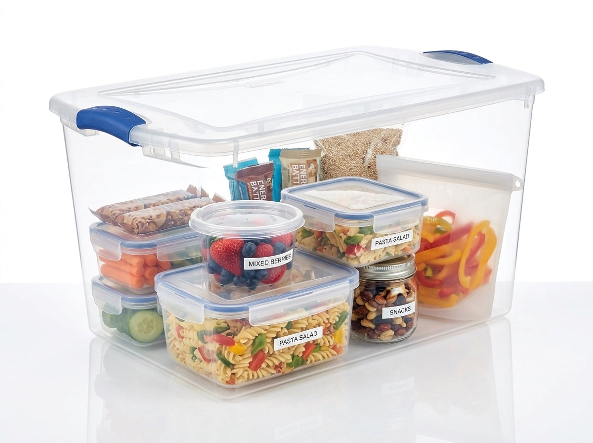 66-Quart Clear Plastic Storage Bin with Latching Lid – 24-Inch