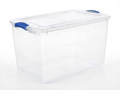 66-Quart Clear Plastic Storage Bin with Latching Lid – 24-Inch