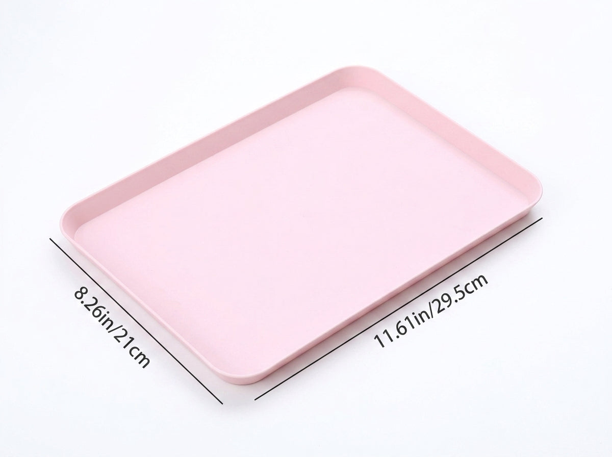 Rectangular Plastic Fast Food Serving Tray – Stackable 8.26 x 11.61-Inch