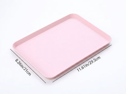 Rectangular Plastic Fast Food Serving Tray – Stackable 8.26 x 11.61-Inch