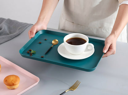 Rectangular Plastic Fast Food Serving Tray – Stackable 8.26 x 11.61-Inch