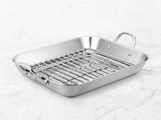 Stainless Steel Roasting Pan with Rack – Large & Extra-Large