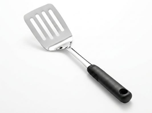Stainless Steel Slotted Turner with Non-Slip Handle – 12.6-Inch