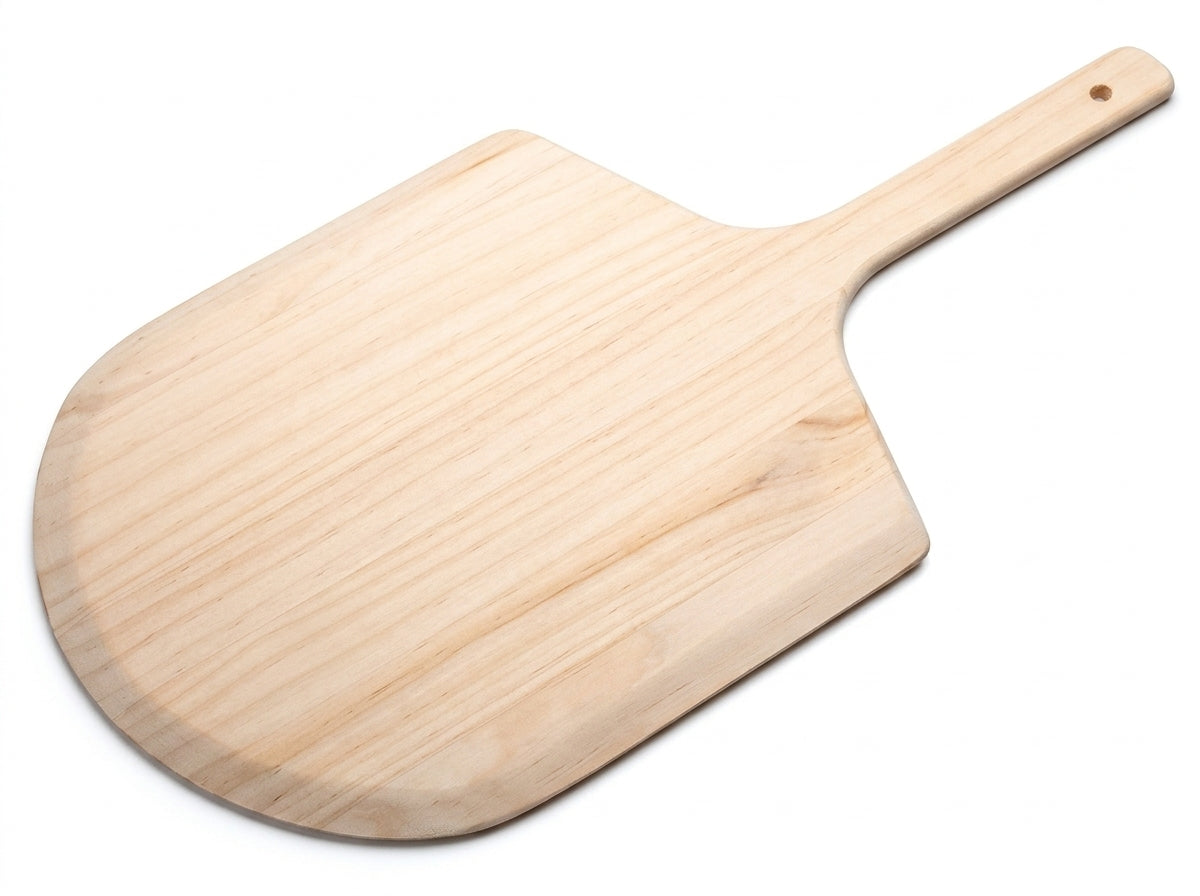 Wooden Pizza Peel with Tapered Edge and Hanging Loop – 21.5-Inch